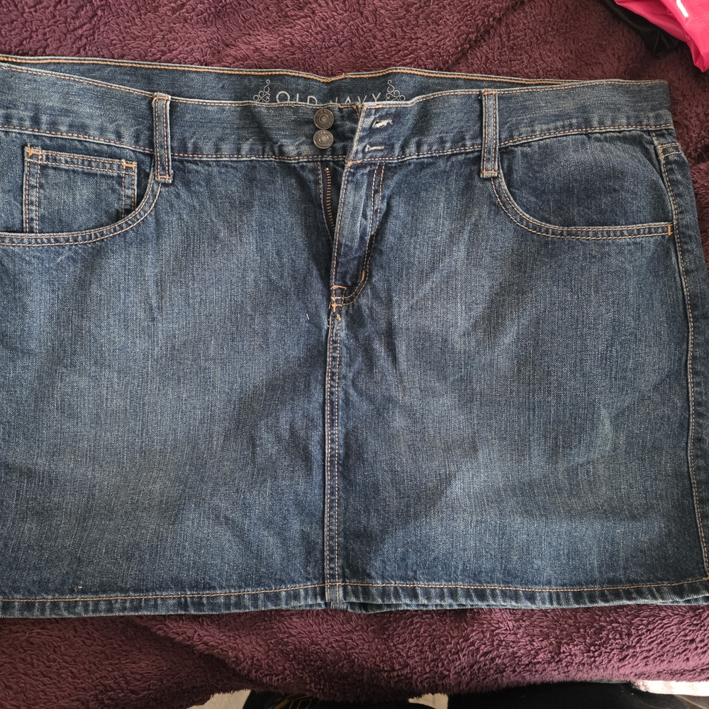 Old Navy Dark Blue Denim Mini Skirt